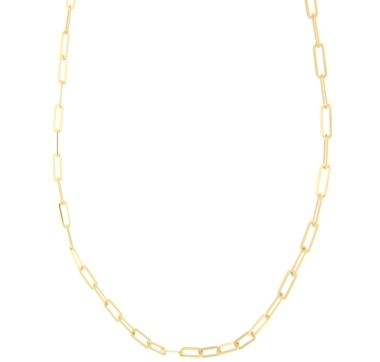 TruGold 10K Yellow Gold Paperclip Link Chain