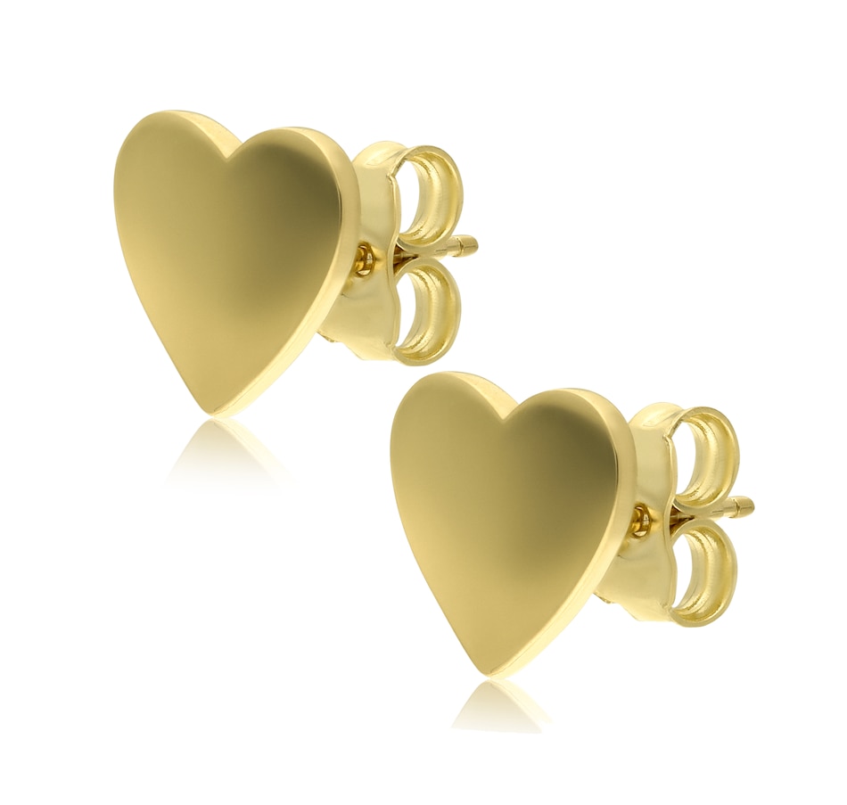 Jewellery - Earrings - Stud Earrings - TruGGold 10K Yellow Gold Heart ...