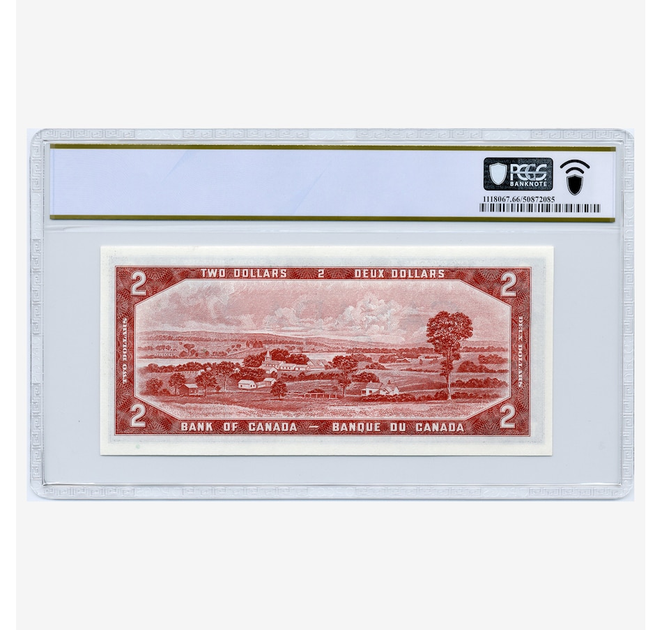 Image 734832_ALTMORE1.jpg, Product 734-832 / Price $195.00, Bank of Canada 1954 $2 Issue Beattie, Coyne Signature, PCGS Certified GEM Uncirculated 66 from Canadian Coin & Currency on TSC.ca's Coins department