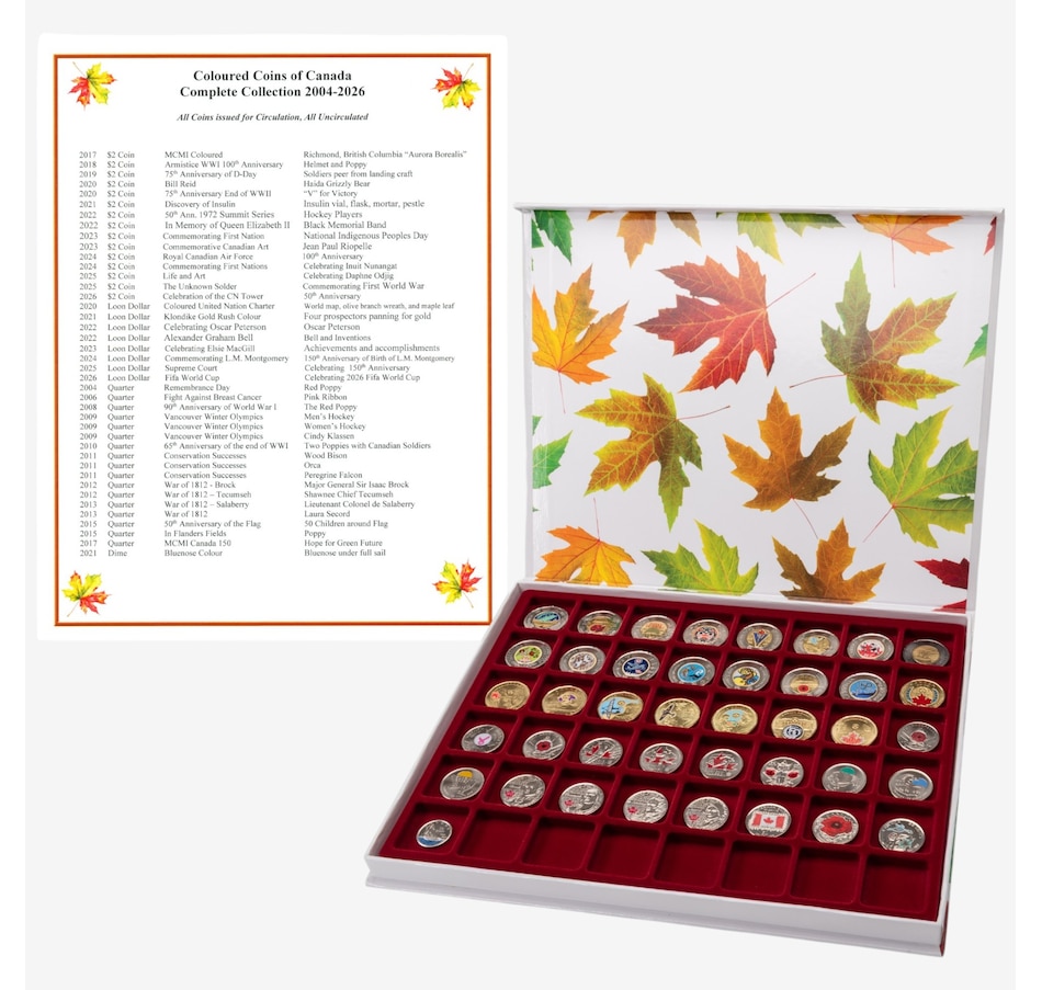Image 734839_ALTMORE2.jpg, Product 734-839 / Price $188.88, Complete Coloured Coin Collection, 2004–2026 from Royal Canadian Mint (RCM) on TSC.ca's Coins department