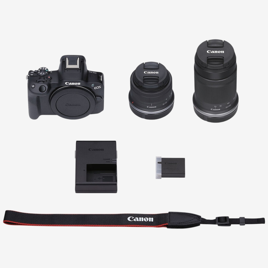 Image 734842.jpg, Product 734-842 / Price $1,299.99, Canon EOS R50 with RF-S 18-45mm f4.5-6.3 Lens and RF-S 55-210mm F5-7.1 IS STM Lens from Canon on TSC.ca's Electronics department