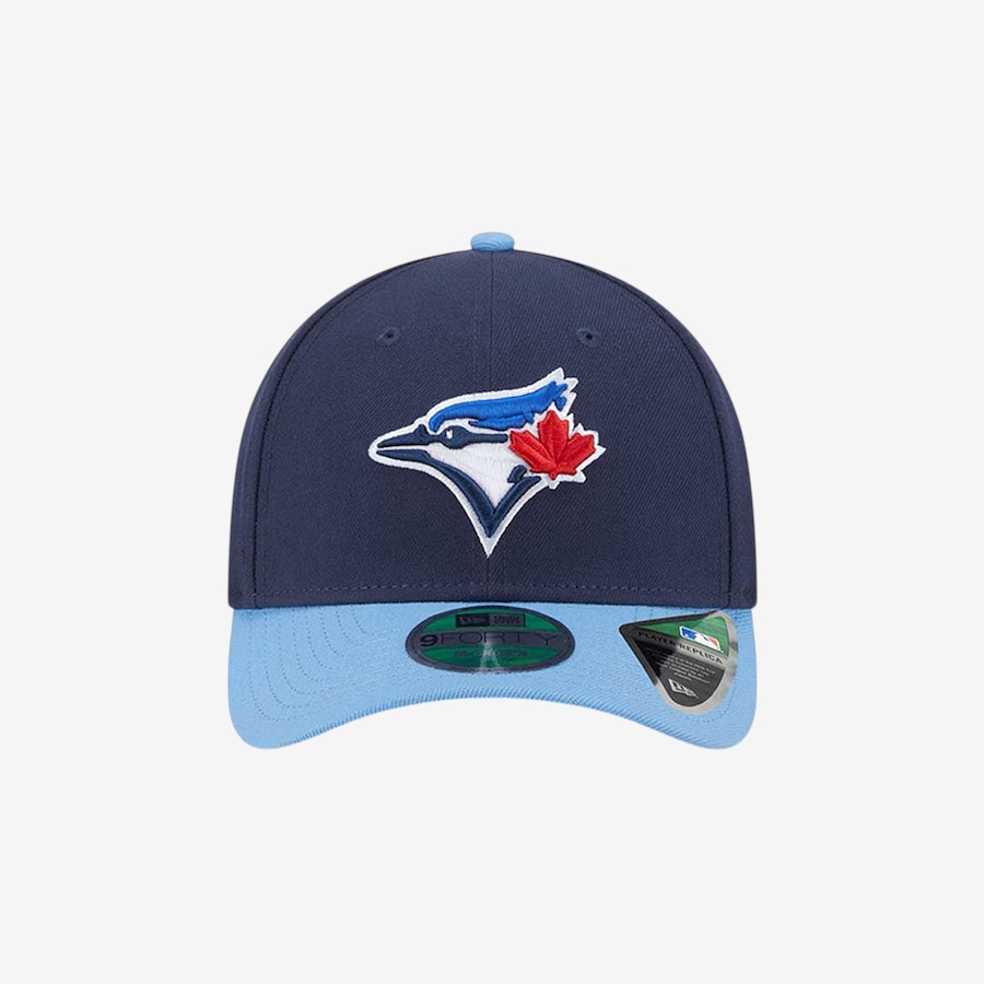 Image 734853.jpg, Product 734-853 / Price $52.99, Men's Toronto Blue Jays New Era 50th Season Side Patch 9FORTY Adjustable Velcro Hat (dark blue/powder blue) from New Era on TSC.ca's Sports department
