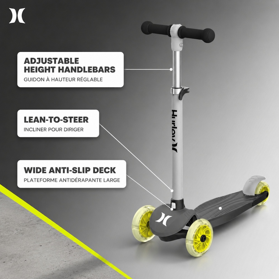 Image 734892_ALTMORE1.jpg, Product 734-892 / Price $64.99, Hurley Flash Three-Wheel Kids Beginner Scooter from Hurley on TSC.ca's Health & Fitness department