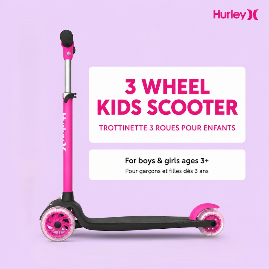 Image 734892_ALTMORE2.jpg, Product 734-892 / Price $64.99, Hurley Flash Three-Wheel Kids Beginner Scooter from Hurley on TSC.ca's Health & Fitness department