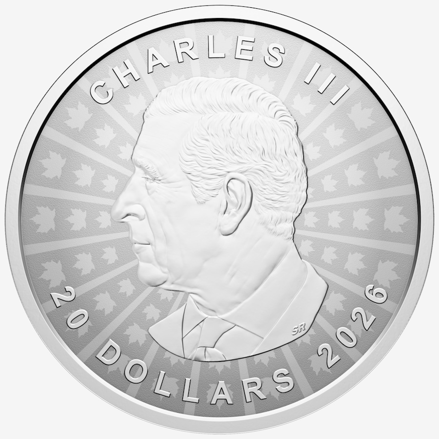 Image 734980_ALTMORE2.jpg, Product 734-980 / Price $259.95, 2026 $20 Ultra High Relief Fine Silver Maple Leaf Coin from Royal Canadian Mint (RCM) on TSC.ca's Coins department