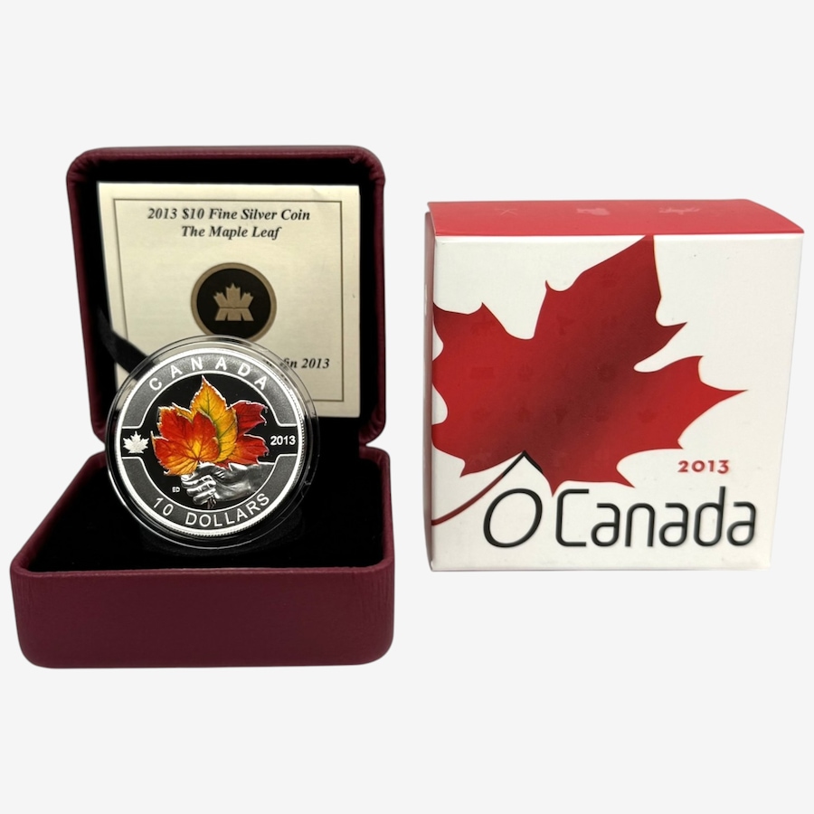 Image 734989.jpg, Product 734-989 / Price $89.95, 2013 Maple Leaf $10 Proof Silver Coin  from Royal Canadian Mint (RCM) on TSC.ca's Coins department
