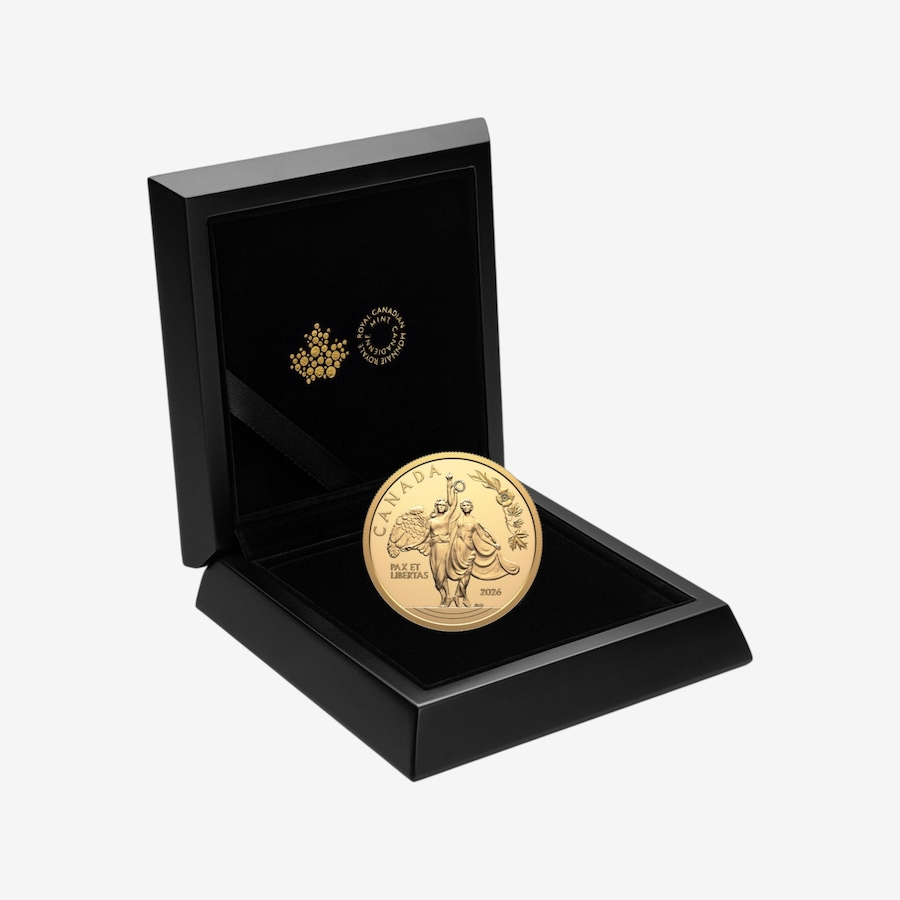 Image 735062_ALTMORE4.jpg, Product 735-062 / Price $8,259.00, 2026 $200 Allegory of Peace and Freedom One-Ounce Fine Gold Coin from Royal Canadian Mint (RCM) on TSC.ca's Coins department