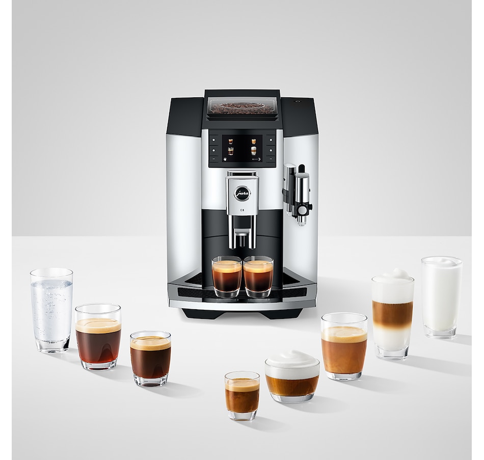 Image 735707_ALTMORE13.jpg, Product 735-707 / Price $2,995.00, Jura E8 Chrome Automatic Bean-to-Cup Espresso Machine Bundle from Jura on TSC.ca's Kitchen department