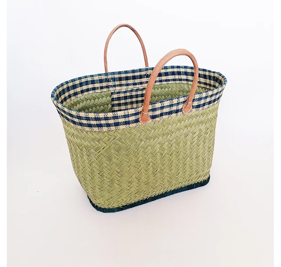 Image 735815_NVY.jpg, Product 735-815 / Price $46.95, Beach/Market Gingham Edge Bag from Dolce & Gourmando on TSC.ca's Fashion department