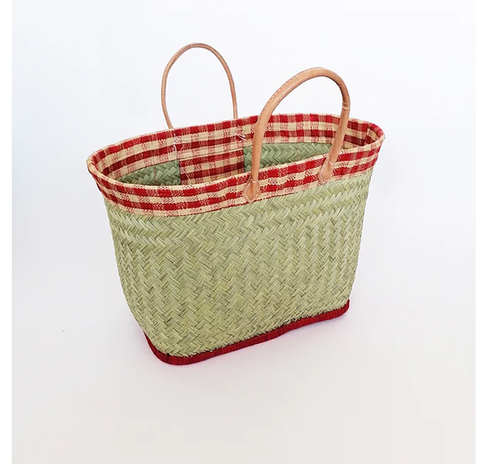 Image 735815_RED.jpg, Product 735-815 / Price $46.95, Beach/Market Gingham Edge Bag from Dolce & Gourmando on TSC.ca's Fashion department
