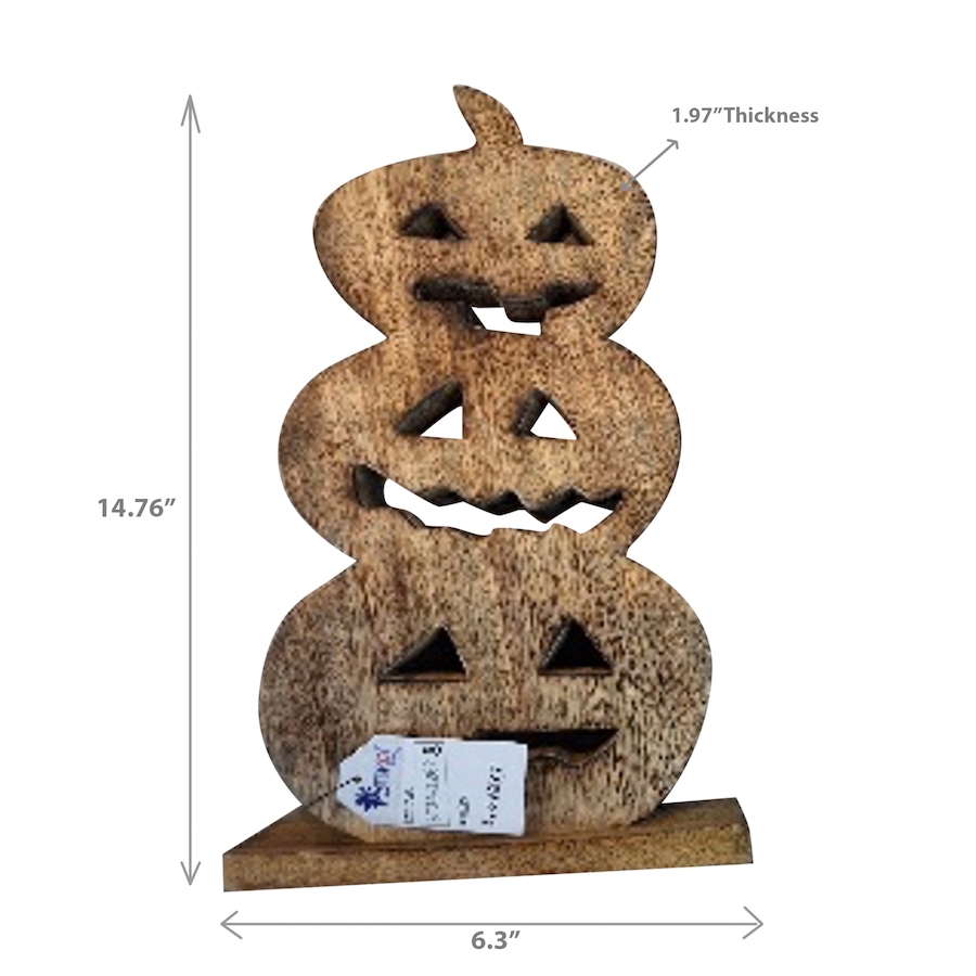 Image 735942_ALTMORE2.jpg, Product 735-942 / Price $34.99, IH Casa Décor Wood-Carved Triple Jack-O-Lantern from IH Casa Decor on TSC.ca's Home & Garden department