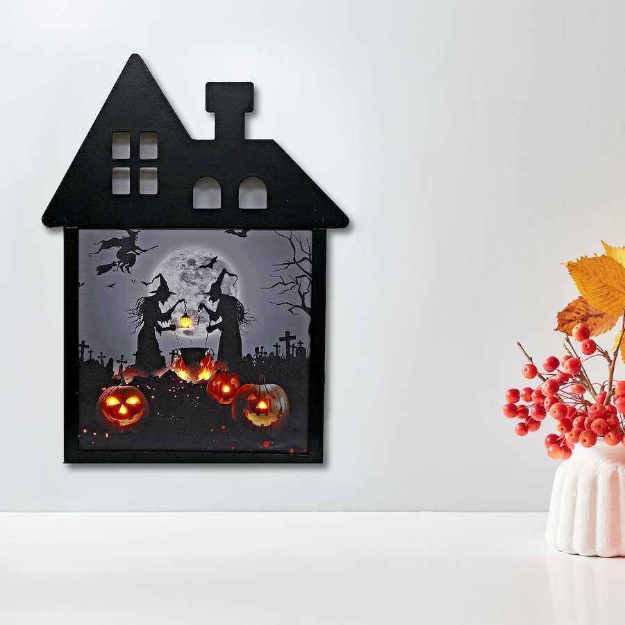 Image 735944_ALTMORE1.jpg, Product 735-944 / Price $49.99, IH Casa Décor LED PVC House Frame Wall Art (witches and pumpkins) from IH Casa Decor on TSC.ca's Home & Garden department