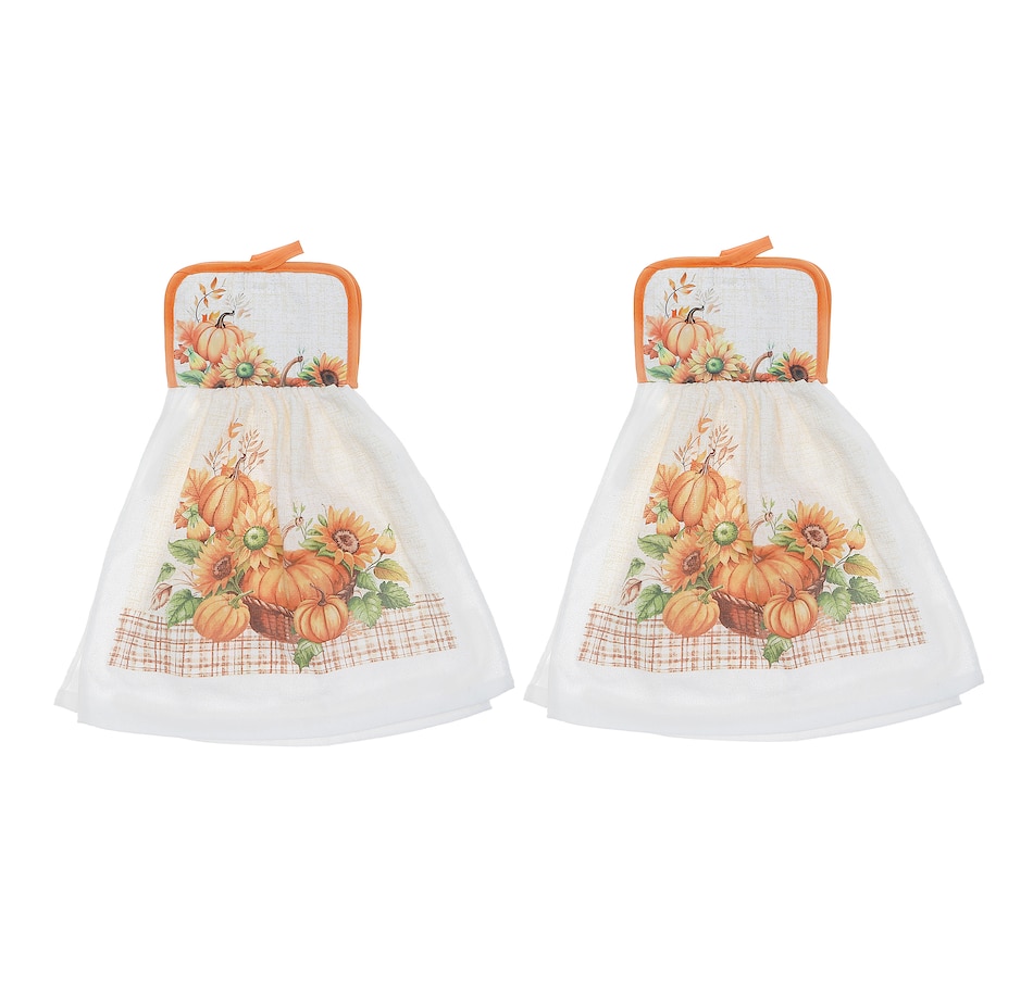 Image 735973_ALTMORE2.jpg, Product 735-973 / Price $19.99, IH Casa Décor Tie Hand Towel (pumpkin, set of 2) from IH Casa Decor on TSC.ca's Kitchen department