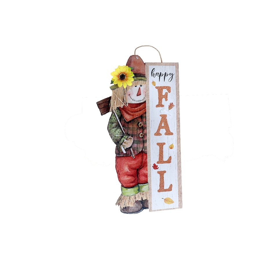 Image 736002.jpg, Product 736-002 / Price $14.99, IH Casa Décor MDF Scarecrow Hanger with Sign (hello fall) from IH Casa Decor on TSC.ca's Home & Garden department
