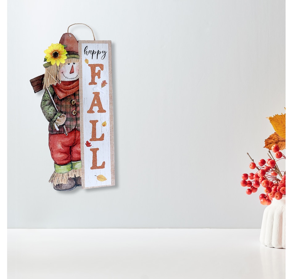 Image 736002_ALTMORE1.jpg, Product 736-002 / Price $14.99, IH Casa Décor MDF Scarecrow Hanger with Sign (hello fall) from IH Casa Decor on TSC.ca's Home & Garden department