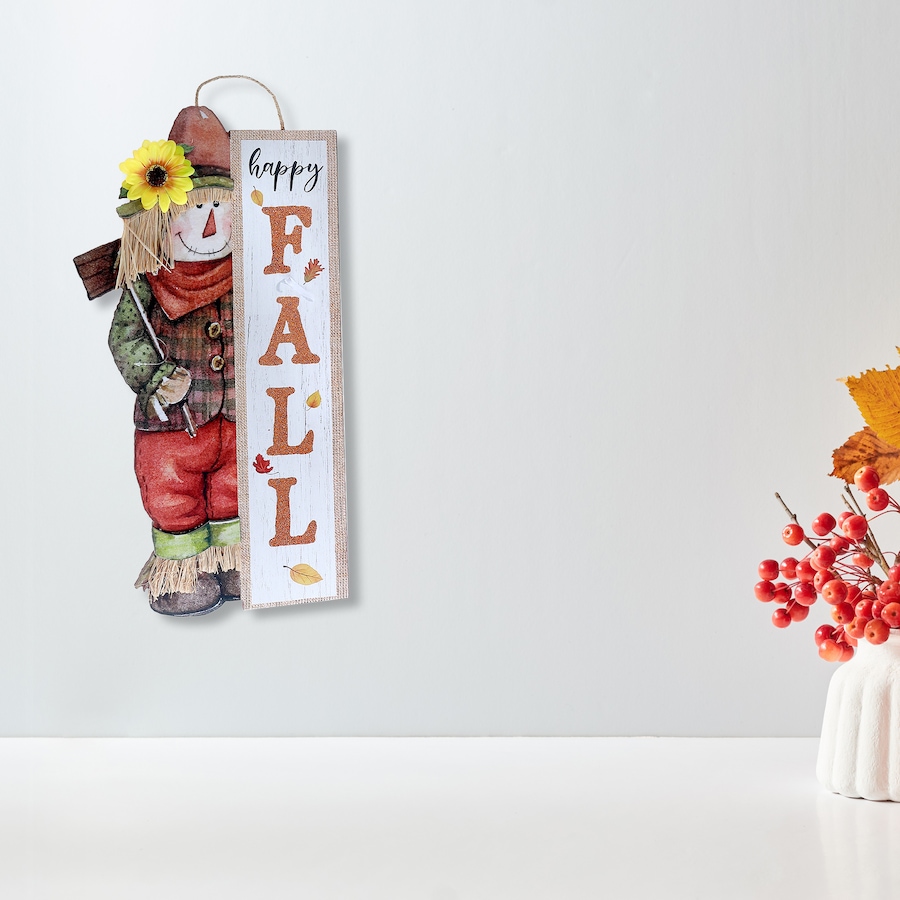 Image 736002_ALTMORE1.jpg, Product 736-002 / Price $14.99, IH Casa Décor MDF Scarecrow Hanger with Sign (hello fall) from IH Casa Decor on TSC.ca's Home & Garden department