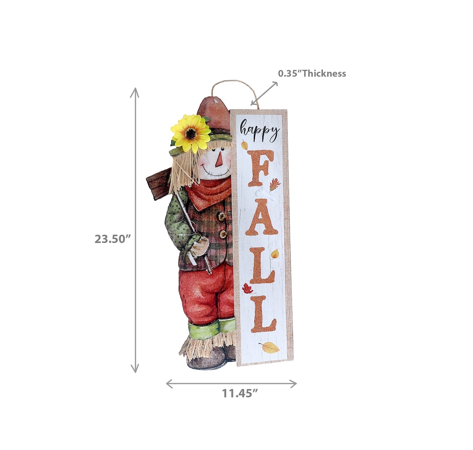 Image 736002_ALTMORE2.jpg, Product 736-002 / Price $14.99, IH Casa Décor MDF Scarecrow Hanger with Sign (hello fall) from IH Casa Decor on TSC.ca's Home & Garden department