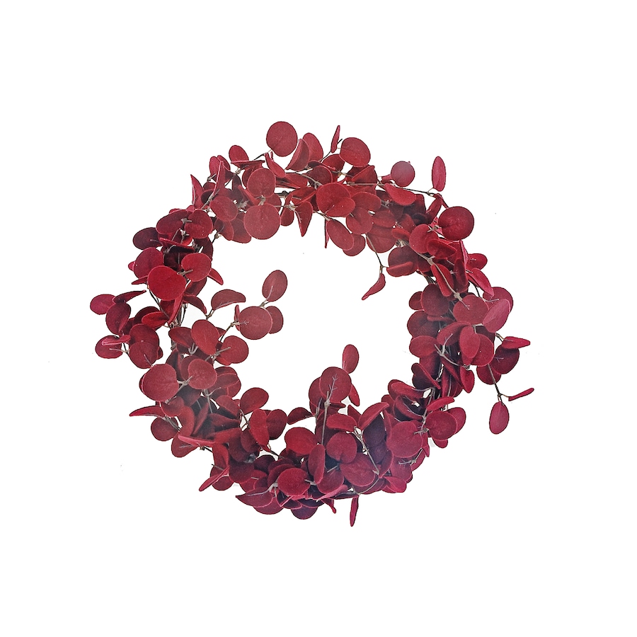 Image 736017.jpg, Product 736-017 / Price $54.99, IH Casa Décor Burgundy Felt Eucalyptus Wreath from IH Casa Decor on TSC.ca's Home & Garden department