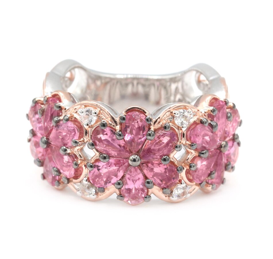 Image 736023.jpg, Product 736-023 / Price $449.99, Gems en Vogue Palladium Silver Light Pink Tourmaline and White Zircon Flower Ring from Gems En Vogue on TSC.ca's Jewellery department