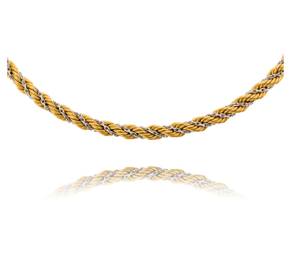 Image 736040.jpg, Product 736-040 / Price $1,995.00, Estate Originals 14K 17" Yellow And White Gold Intertwined Rope And Box Link Necklace from Estate Originals on TSC.ca's Jewellery department
