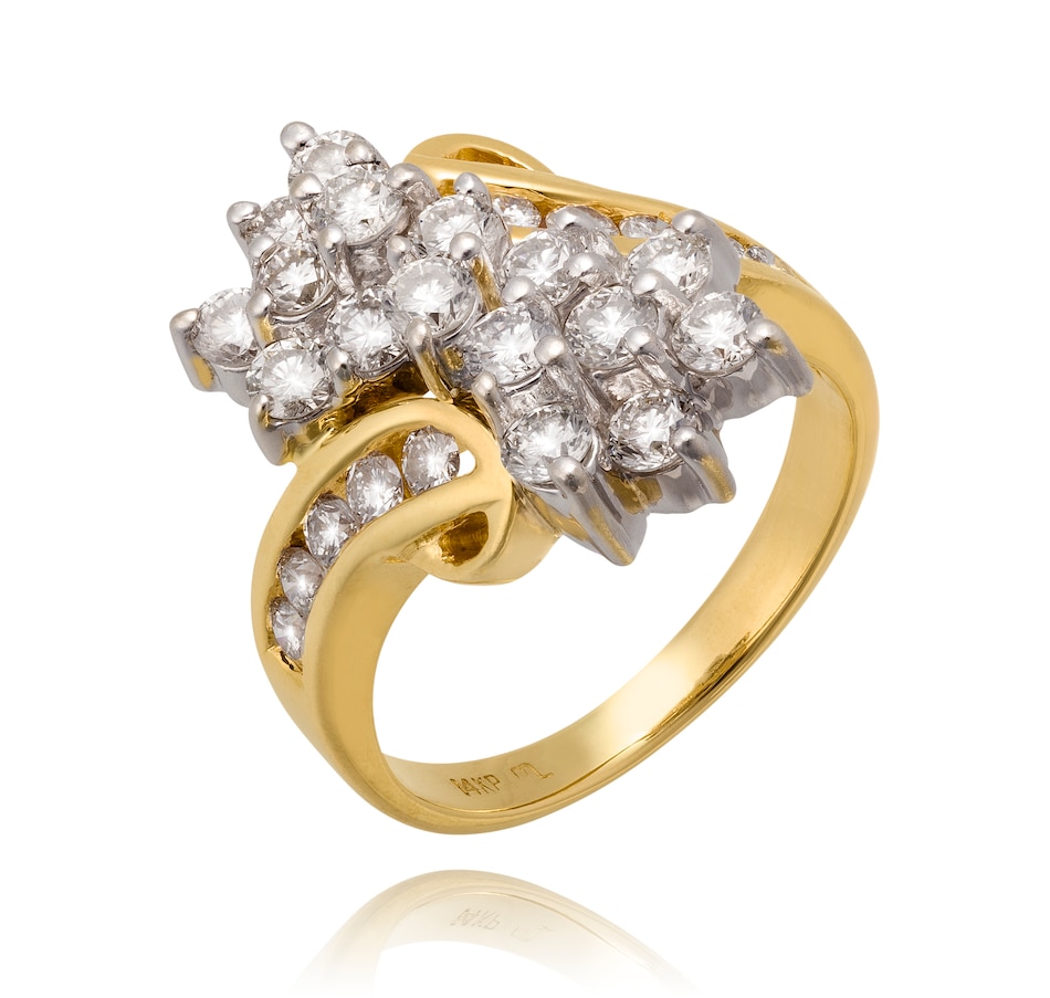 Image 736044.jpg, Product 736-044 / Price $2,295.00, Estate Originals 14K Yellow and White Gold 1.30 av. ctw Diamond Swirl Cluster Ring from Estate Originals on TSC.ca's Jewellery department