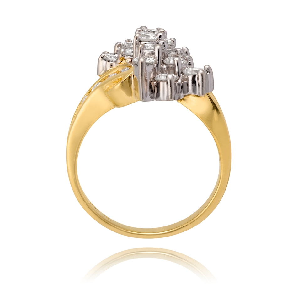 Image 736044_ALTMORE2.jpg, Product 736-044 / Price $2,295.00, Estate Originals 14K Yellow and White Gold 1.30 av. ctw Diamond Swirl Cluster Ring from Estate Originals on TSC.ca's Jewellery department