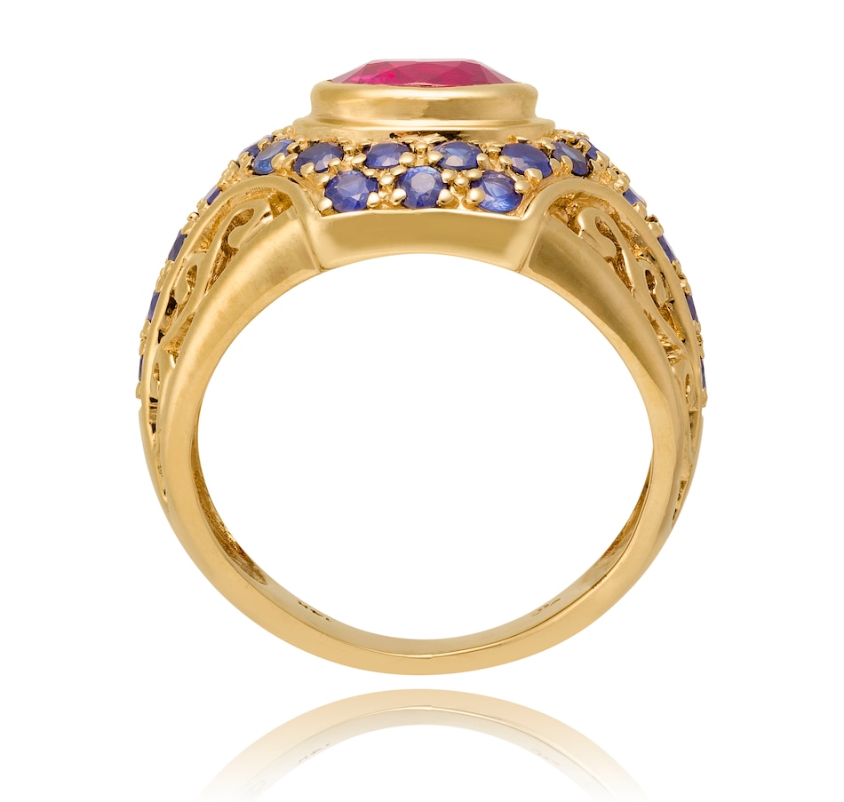 Image 736047_ALTMORE2.jpg, Product 736-047 / Price $1,495.00, Estate Originals 14K Yellow Gold Synthetic Ruby and Sapphire Scrolled Dome Ring from Estate Originals on TSC.ca's Jewellery department