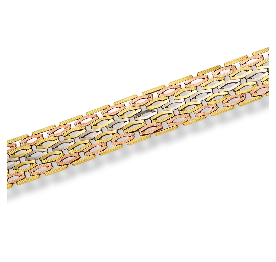 Image 736059.jpg, Product 736-059 / Price $3,695.00, Estate Originals 14K Yellow, Rose and White Gold Fancy Loose Mesh Link Bracelet from Estate Originals on TSC.ca's Jewellery department