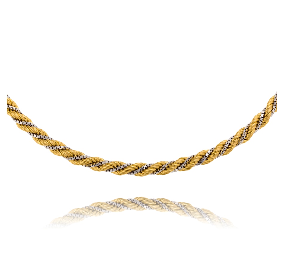 Image 736065.jpg, Product 736-065 / Price $4,295.00, Estate Originals 18K 30" Yellow and White Gold Intertwined Rope and Box Link Necklace from Estate Originals on TSC.ca's Jewellery department