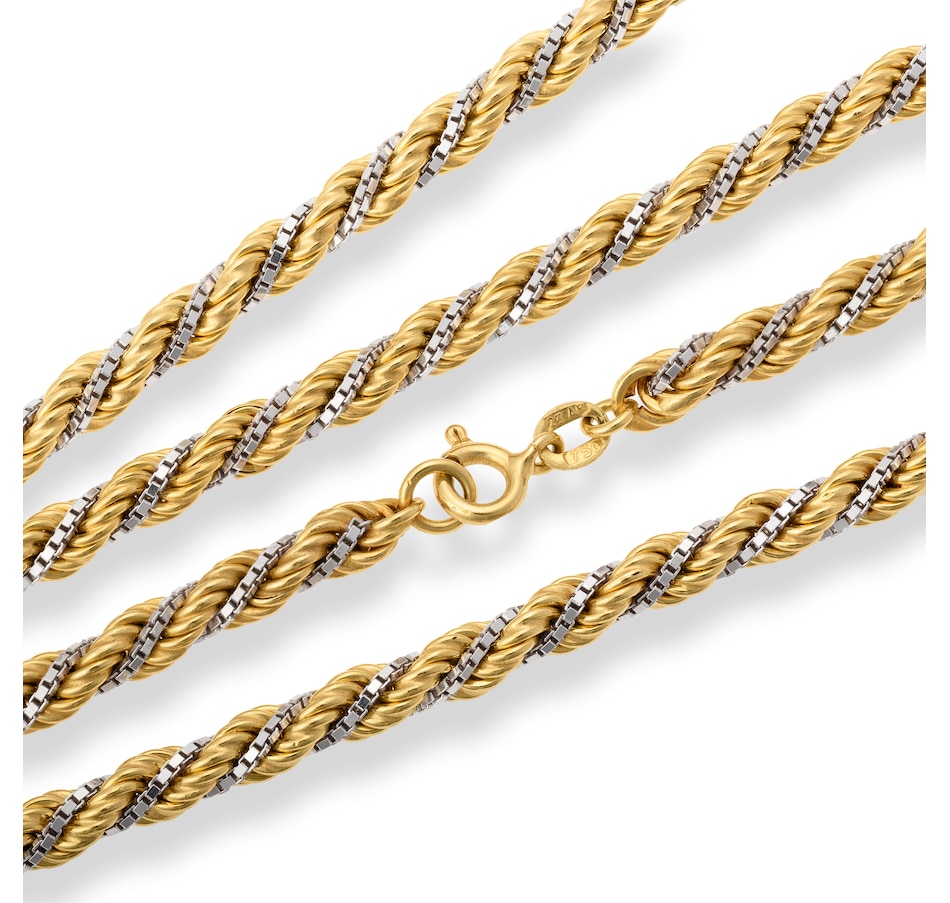 Image 736065_ALTMORE1.jpg, Product 736-065 / Price $4,295.00, Estate Originals 18K 30" Yellow and White Gold Intertwined Rope and Box Link Necklace from Estate Originals on TSC.ca's Jewellery department