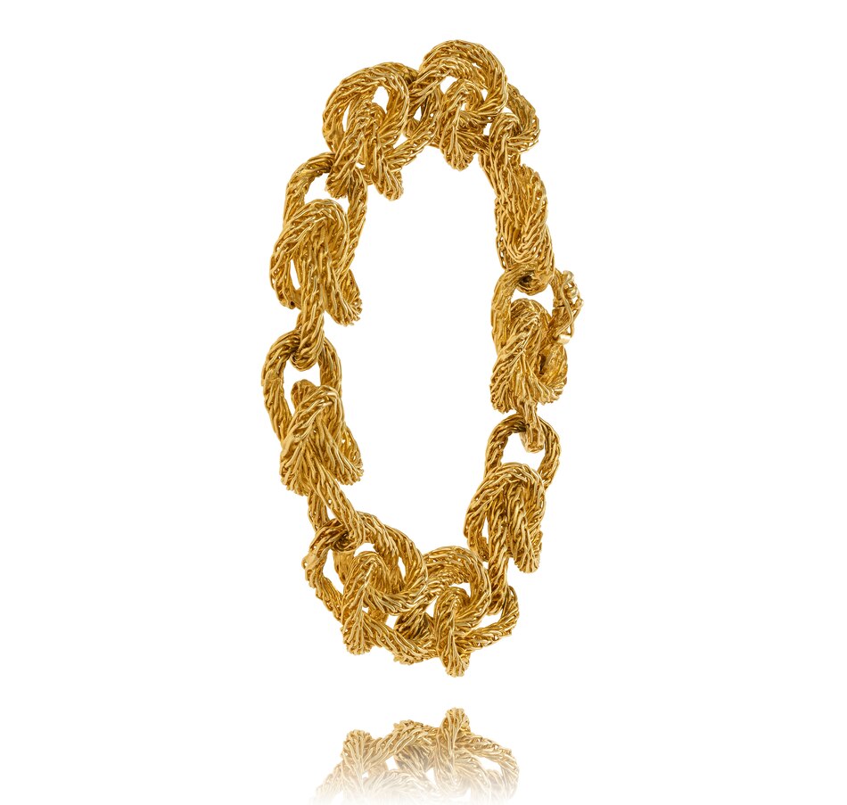 Jewellery Bracelets Link Bracelets Estate Originals 18k Yellow Gold Knotted Rope Link 8352