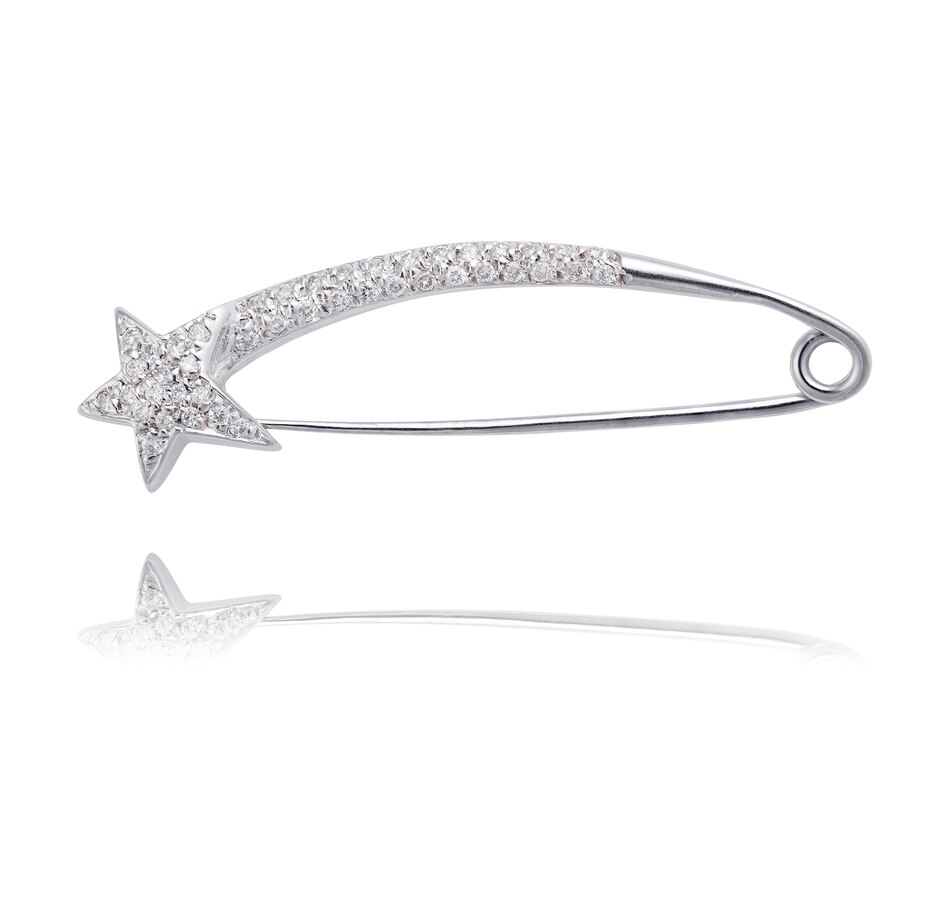 Image 736084.jpg, Product 736-084 / Price $1,295.00, Estate Originals 18K White Gold Shooting Star Safety Pin Style Brooch with Diamonds from Estate Originals on TSC.ca's Jewellery department