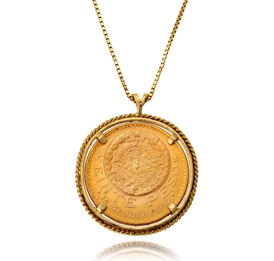 Image 736086.jpg, Product 736-086 / Price $2,495.00, Estate Originals 22K 20 Peso Coin Pendant with a Custom Made 10K Yellow Gold Setting and Chain from Estate Originals on TSC.ca's Jewellery department