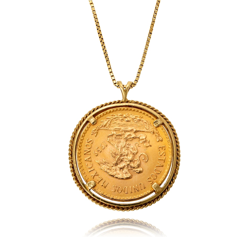 Image 736086_ALTMORE1.jpg, Product 736-086 / Price $2,495.00, Estate Originals 22K 20 Peso Coin Pendant with a Custom Made 10K Yellow Gold Setting and Chain from Estate Originals on TSC.ca's Jewellery department