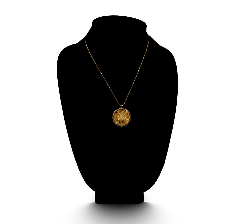 Image 736086_ALTMORE2.jpg, Product 736-086 / Price $2,495.00, Estate Originals 22K 20 Peso Coin Pendant with a Custom Made 10K Yellow Gold Setting and Chain from Estate Originals on TSC.ca's Jewellery department