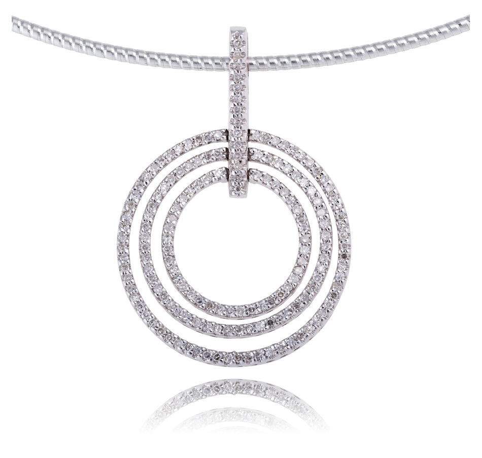 Image 736105.jpg, Product 736-105 / Price $2,895.00, Estate Originals 14K White Gold Triple Circle Diamond Drop Pendant from Estate Originals on TSC.ca's Jewellery department