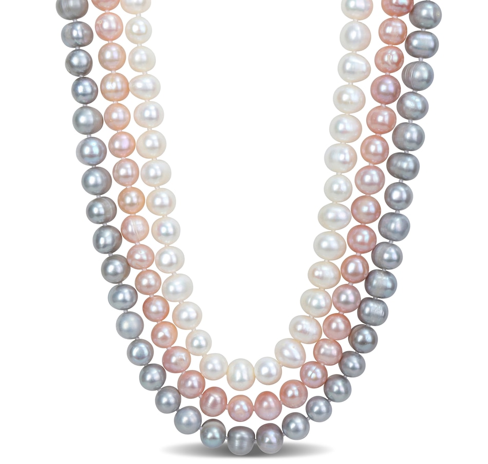 Image 736141.jpg, Product 736-141 / Price $349.99, Amour Pearls 7.5-8mm Multi Colour Freshwater Cultured Three Strand Necklace from Amour Pearls on TSC.ca's Jewellery department