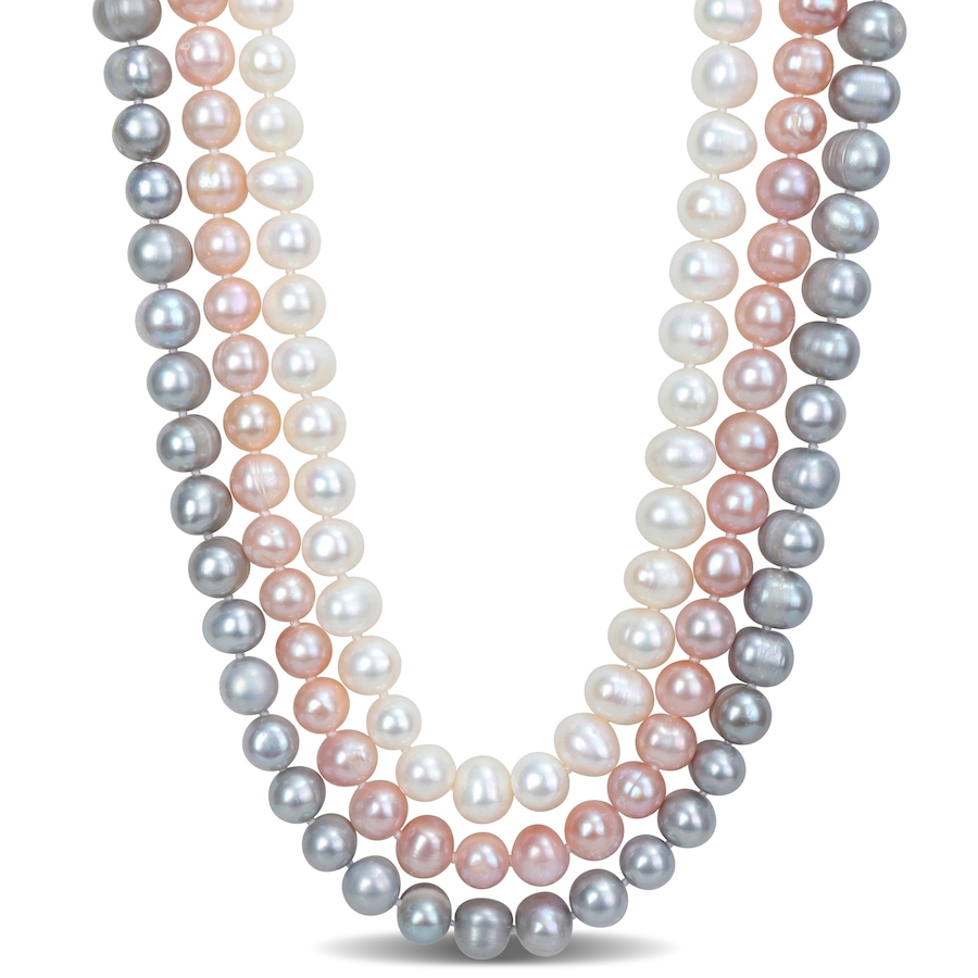Image 736141.jpg, Product 736-141 / Price $349.99, Amour Pearls 7.5-8mm Multi Colour Freshwater Cultured Three Strand Necklace from Amour Pearls on TSC.ca's Jewellery department