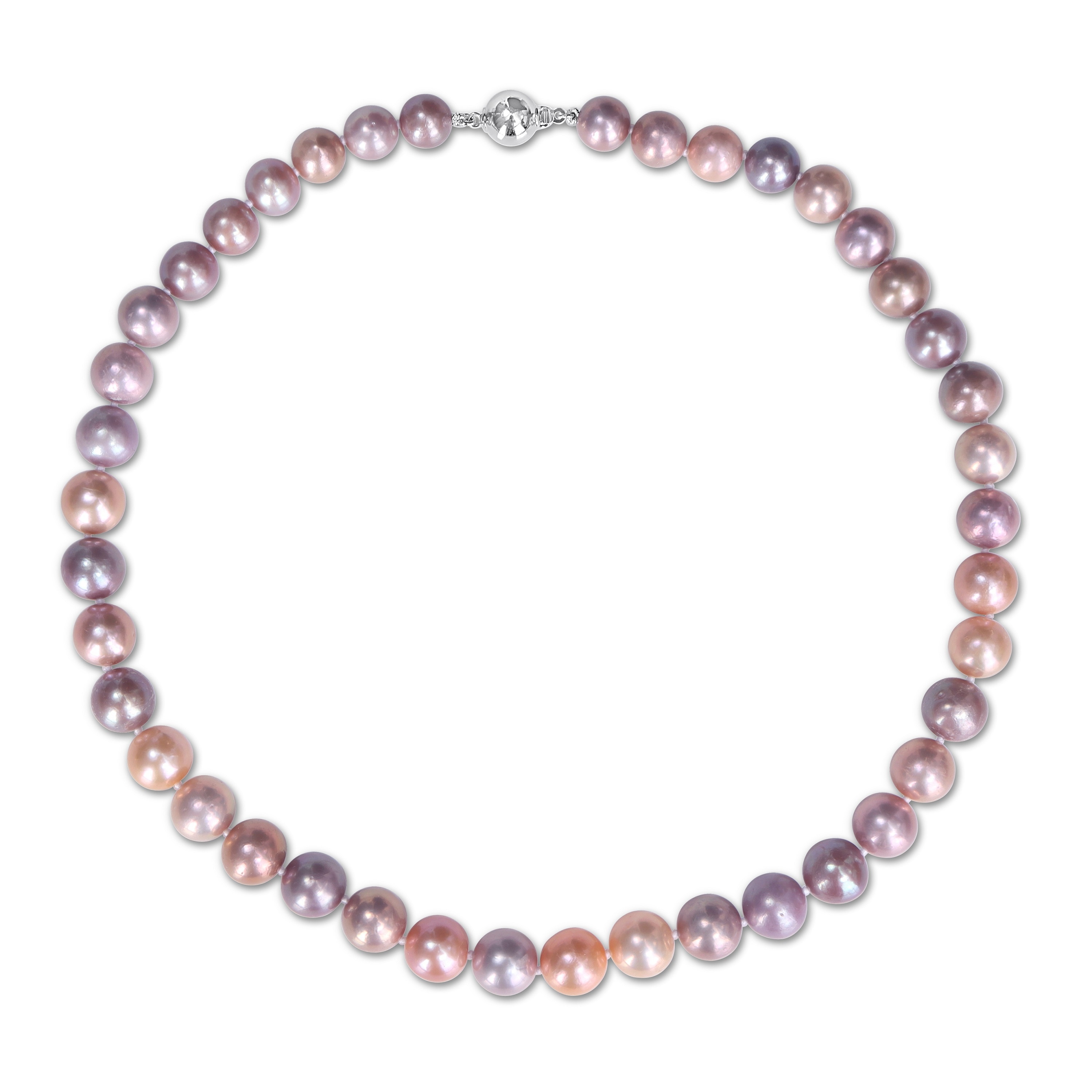 Amour Pearls 9-10m Multi Coloured Pink Freshwater Cultured Pearl Necklace