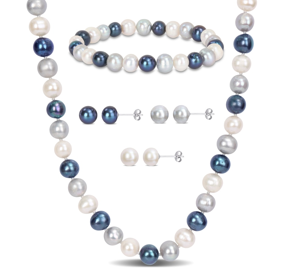 Image 736144.jpg, Product 736-144 / Price $169.99, Amour Pearls Sterling Silver 7.5-8mm Cultured Freshwater Pearl Necklace, Earring & Bracelet from Amour Pearls on TSC.ca's Jewellery department