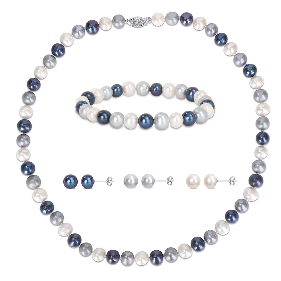 Image 736144_ALTMORE1.jpg, Product 736-144 / Price $169.99, Amour Pearls Sterling Silver 7.5-8mm Cultured Freshwater Pearl Necklace, Earring & Bracelet from Amour Pearls on TSC.ca's Jewellery department