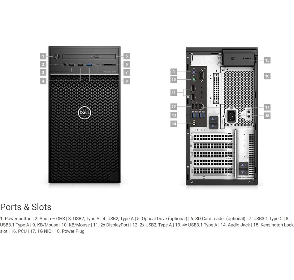 Image 736170_ALTMORE3.jpg, Product 736-170 / Price $1,199.99, Dell Precision 3630 Mid Tower Desktop (refurbished) from Dell on TSC.ca's Electronics department
