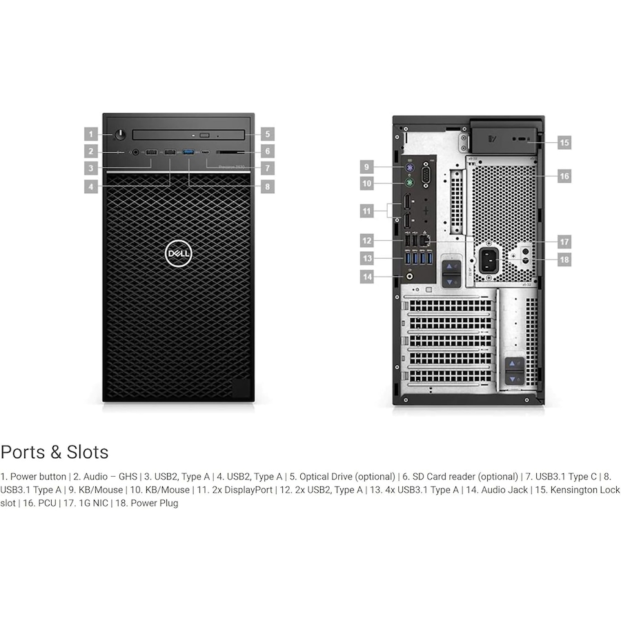 Image 736170_ALTMORE3.jpg, Product 736-170 / Price $1,199.99, Dell Precision 3630 Mid Tower Desktop (refurbished) from Dell on TSC.ca's Electronics department