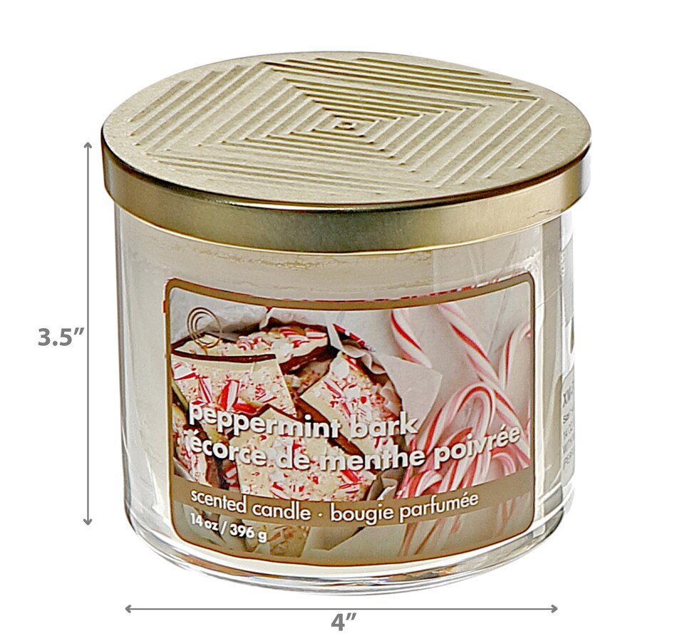 Image 736200_ALTMORE3.jpg, Product 736-200 / Price $34.99, IH Casa Décor 14-oz 3-Wick Jar Candle with Metal Lid (peppermint bark, set of 2) from IH Casa Decor on TSC.ca's Home & Garden department