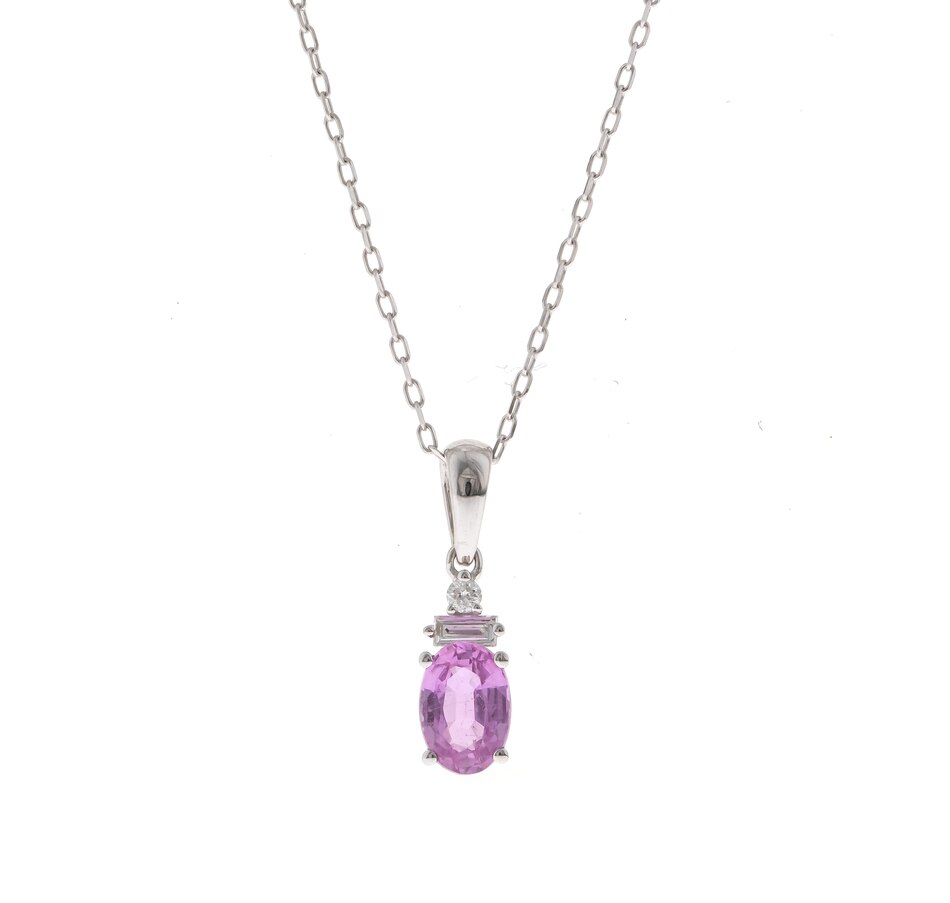 Image 736216.jpg, Product 736-216 / Price $599.99, Cirari 14K White Gold Pink Sapphire And Diamond Drop Pendant With Chain from Cirari on TSC.ca's Jewellery department