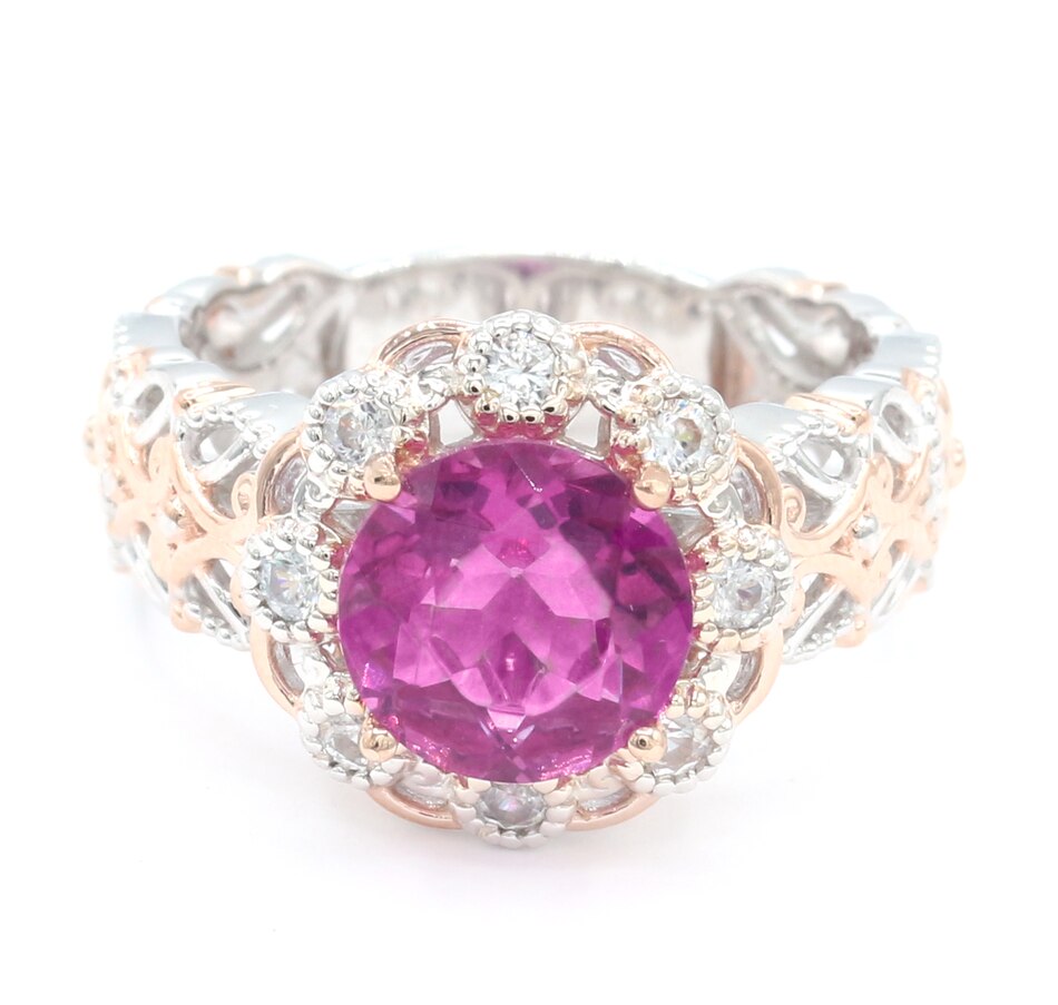 Image 736217_RND.jpg, Product 736-217 / Price $429.99, Gems En Vogue Palladium Silver Fuchsia Fluorite And White Zircon Ring from Gems En Vogue on TSC.ca's Jewellery department