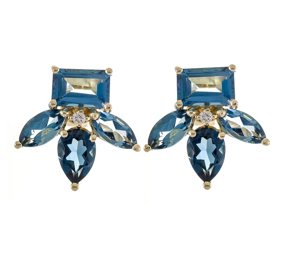 Image 736482.jpg, Product 736-482 / Price $529.99, Cirari 14K Yellow Gold London Blue Topaz and Diamond Earrings from Cirari on TSC.ca's Jewellery department