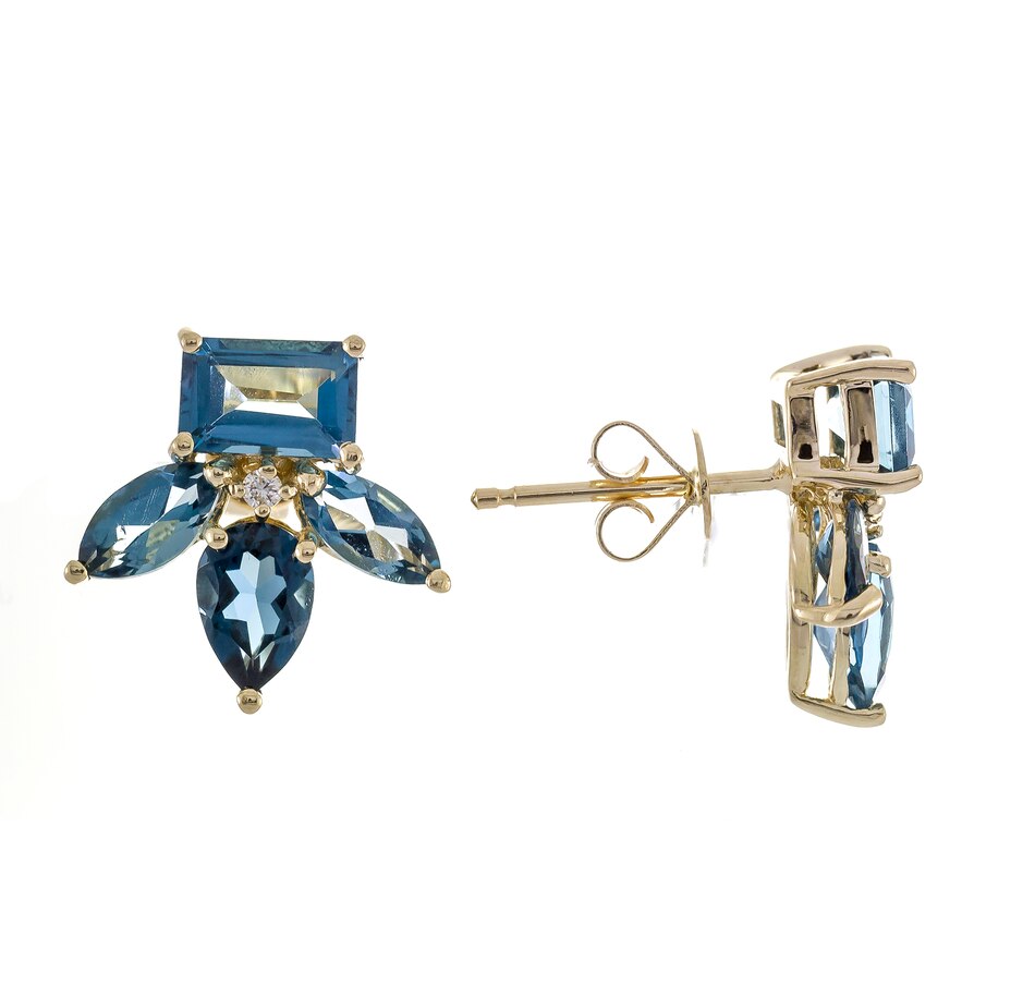 Image 736482_ALTMORE1.jpg, Product 736-482 / Price $529.99, Cirari 14K Yellow Gold London Blue Topaz and Diamond Earrings from Cirari on TSC.ca's Jewellery department
