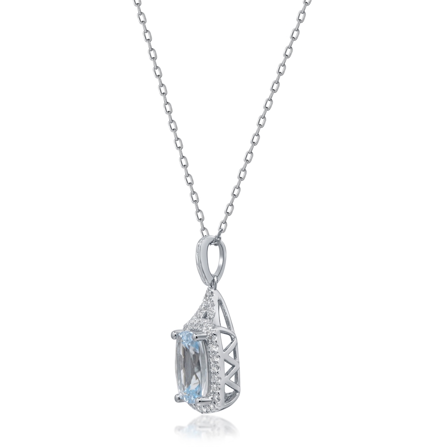 Image 736502_ALTMORE1.jpg, Product 736-502 / Price $1,199.99, Cirari 14K White Gold Aquamarine and Diamond Drop Pendant with Chain from Cirari on TSC.ca's Jewellery department