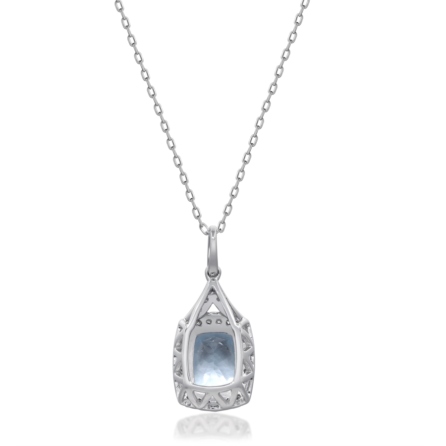 Image 736502_ALTMORE2.jpg, Product 736-502 / Price $1,199.99, Cirari 14K White Gold Aquamarine and Diamond Drop Pendant with Chain from Cirari on TSC.ca's Jewellery department